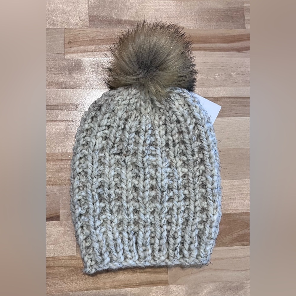 Handmade Knit Beanie with Removeable PomPom